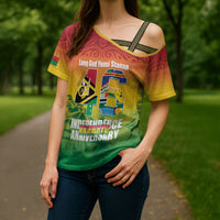 Vanuatu Indipendens Dei Cross Shoulder Shirt Yumi 46th Independence Anniversary