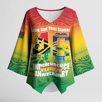 Vanuatu Indipendens Dei Kimono Sleeve Blouse Yumi 46th Independence Anniversary