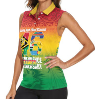 Vanuatu Indipendens Dei Women Sleeveless Polo Shirt Yumi 46th Independence Anniversary