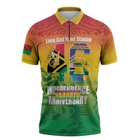 Vanuatu Indipendens Dei Zipper Polo Shirt Yumi 46th Independence Anniversary