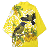 Bellbird New Zealand Kimono Korimako Kowhai Maori Pattern