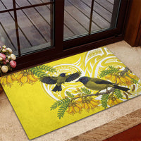 Bellbird New Zealand Rubber Doormat Korimako Kowhai Maori Pattern