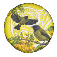 Bellbird New Zealand Spare Tire Cover Korimako Kowhai Maori Pattern