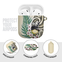 Endemic Tomtit New Zealand AirPods Case Miromiro Manuka Silver Fern Maori Pattern