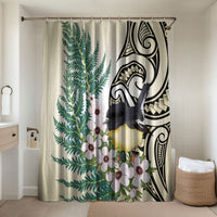 Endemic Tomtit New Zealand Bathroom Set Miromiro Manuka Silver Fern Maori Pattern