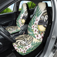 Endemic Tomtit New Zealand Car Seat Cover Miromiro Manuka Silver Fern Maori Pattern