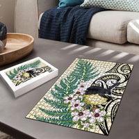 Endemic Tomtit New Zealand Puzzle Miromiro Manuka Silver Fern Maori Pattern