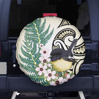 Endemic Tomtit New Zealand Spare Tire Cover Miromiro Manuka Silver Fern Maori Pattern