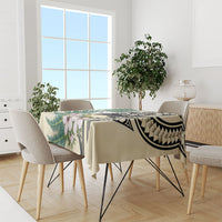 Endemic Tomtit New Zealand Tablecloth Miromiro Manuka Silver Fern Maori Pattern