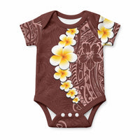 Oxblood Tropical Plumeria With Galaxy Polynesian Art Baby Onesie