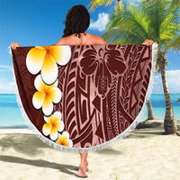 Oxblood Tropical Plumeria With Galaxy Polynesian Art Beach Blanket