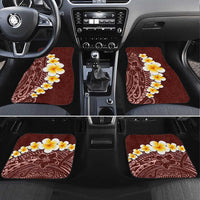 Oxblood Tropical Plumeria With Galaxy Polynesian Art Car Mats