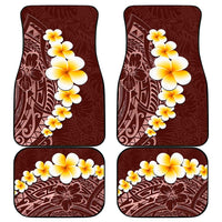 Oxblood Tropical Plumeria With Galaxy Polynesian Art Car Mats