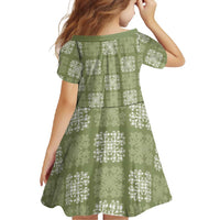Vesuvian Green Palaka Quilt Hawaii Family Matching Long Sleeve Bodycon Dress and Hawaiian Shirt Traditional Hawaii-plaid Pattern LT14 - Polynesian Pride