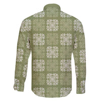 Vesuvian Green Palaka Quilt Hawaii Family Matching Summer Maxi Dress and Hawaiian Shirt Traditional Hawaii-plaid Pattern - Polynesian Pride