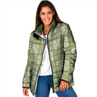Vesuvian Green Palaka Quilt Hawaii Padded Jacket Traditional Hawaii-plaid Pattern - Polynesian Pride