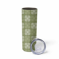 Vesuvian Green Palaka Quilt Hawaii Skinny Tumbler Traditional Hawaii-plaid Pattern - Polynesian Pride