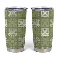 Vesuvian Green Palaka Quilt Hawaii Tumbler Cup Traditional Hawaii-plaid Pattern - Polynesian Pride