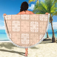Beige Palaka Quilt Hawaii Beach Blanket Traditional Hawaii-plaid Pattern - Polynesian Pride