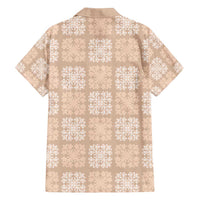 Beige Palaka Quilt Hawaii Family Matching Puletasi and Hawaiian Shirt Traditional Hawaii-plaid Pattern - Polynesian Pride