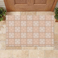 Beige Palaka Quilt Hawaii Rubber Doormat Traditional Hawaii-plaid Pattern - Polynesian Pride