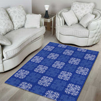 Royal Blue Palaka Quilt Hawaii Area Rug Traditional Hawaii-plaid Pattern - Polynesian Pride