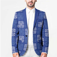 Royal Blue Palaka Quilt Hawaii Blazer Traditional Hawaii-plaid Pattern - Polynesian Pride