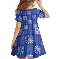 Royal Blue Palaka Quilt Hawaii Family Matching Long Sleeve Bodycon Dress and Hawaiian Shirt Traditional Hawaii-plaid Pattern LT14 - Polynesian Pride