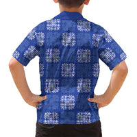 Royal Blue Palaka Quilt Hawaii Family Matching Puletasi and Hawaiian Shirt Traditional Hawaii-plaid Pattern - Polynesian Pride