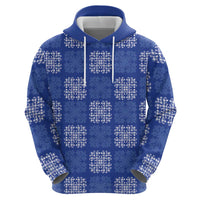 Royal Blue Palaka Quilt Hawaii Hoodie Traditional Hawaii-plaid Pattern - Polynesian Pride