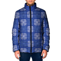 Royal Blue Palaka Quilt Hawaii Padded Jacket Traditional Hawaii-plaid Pattern - Polynesian Pride