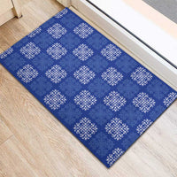 Royal Blue Palaka Quilt Hawaii Rubber Doormat Traditional Hawaii-plaid Pattern - Polynesian Pride
