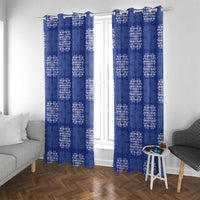 Royal Blue Palaka Quilt Hawaii Window Curtain Traditional Hawaii-plaid Pattern - Polynesian Pride