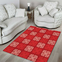 Red Palaka Quilt Hawaii Area Rug Traditional Hawaii-plaid Pattern - Polynesian Pride