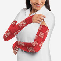Red Palaka Quilt Hawaii Arm Sleeves Traditional Hawaii-plaid Pattern - Polynesian Pride