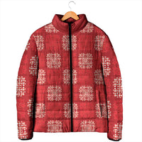 Red Palaka Quilt Hawaii Padded Jacket Traditional Hawaii-plaid Pattern - Polynesian Pride