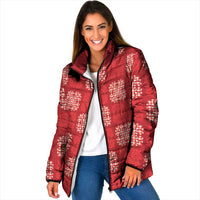 Red Palaka Quilt Hawaii Padded Jacket Traditional Hawaii-plaid Pattern - Polynesian Pride