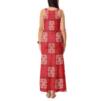 Red Palaka Quilt Hawaii Tank Maxi Dress Traditional Hawaii-plaid Pattern - Polynesian Pride
