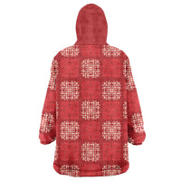 Red Palaka Quilt Hawaii Wearable Blanket Hoodie Traditional Hawaii-plaid Pattern - Polynesian Pride