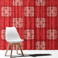 Red Palaka Quilt Hawaii Window Curtain Traditional Hawaii-plaid Pattern - Polynesian Pride