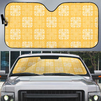 Yellow Palaka Quilt Hawaii Auto Sun Shade Traditional Hawaii-plaid Pattern - Polynesian Pride