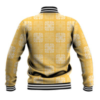 Yellow Palaka Quilt Hawaii Baseball Jacket Traditional Hawaii-plaid Pattern - Polynesian Pride