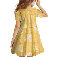 Yellow Palaka Quilt Hawaii Family Matching Long Sleeve Bodycon Dress and Hawaiian Shirt Traditional Hawaii-plaid Pattern LT14 - Polynesian Pride
