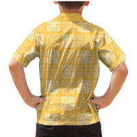 Yellow Palaka Quilt Hawaii Family Matching Mermaid Dress and Hawaiian Shirt Traditional Hawaii-plaid Pattern LT14 - Polynesian Pride