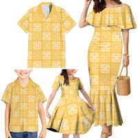 Yellow Palaka Quilt Hawaii Family Matching Mermaid Dress and Hawaiian Shirt Traditional Hawaii-plaid Pattern LT14 - Polynesian Pride