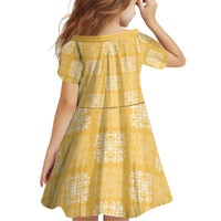 Yellow Palaka Quilt Hawaii Family Matching Off The Shoulder Long Sleeve Dress and Hawaiian Shirt Traditional Hawaii-plaid Pattern - Polynesian Pride