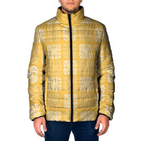 Yellow Palaka Quilt Hawaii Padded Jacket Traditional Hawaii-plaid Pattern - Polynesian Pride