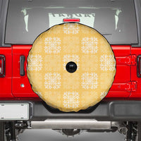 Yellow Palaka Quilt Hawaii Spare Tire Cover Traditional Hawaii-plaid Pattern - Polynesian Pride