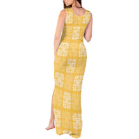 Yellow Palaka Quilt Hawaii Tank Maxi Dress Traditional Hawaii-plaid Pattern - Polynesian Pride
