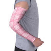 Pink Palaka Quilt Hawaii Arm Sleeves Traditional Hawaii-plaid Pattern - Polynesian Pride